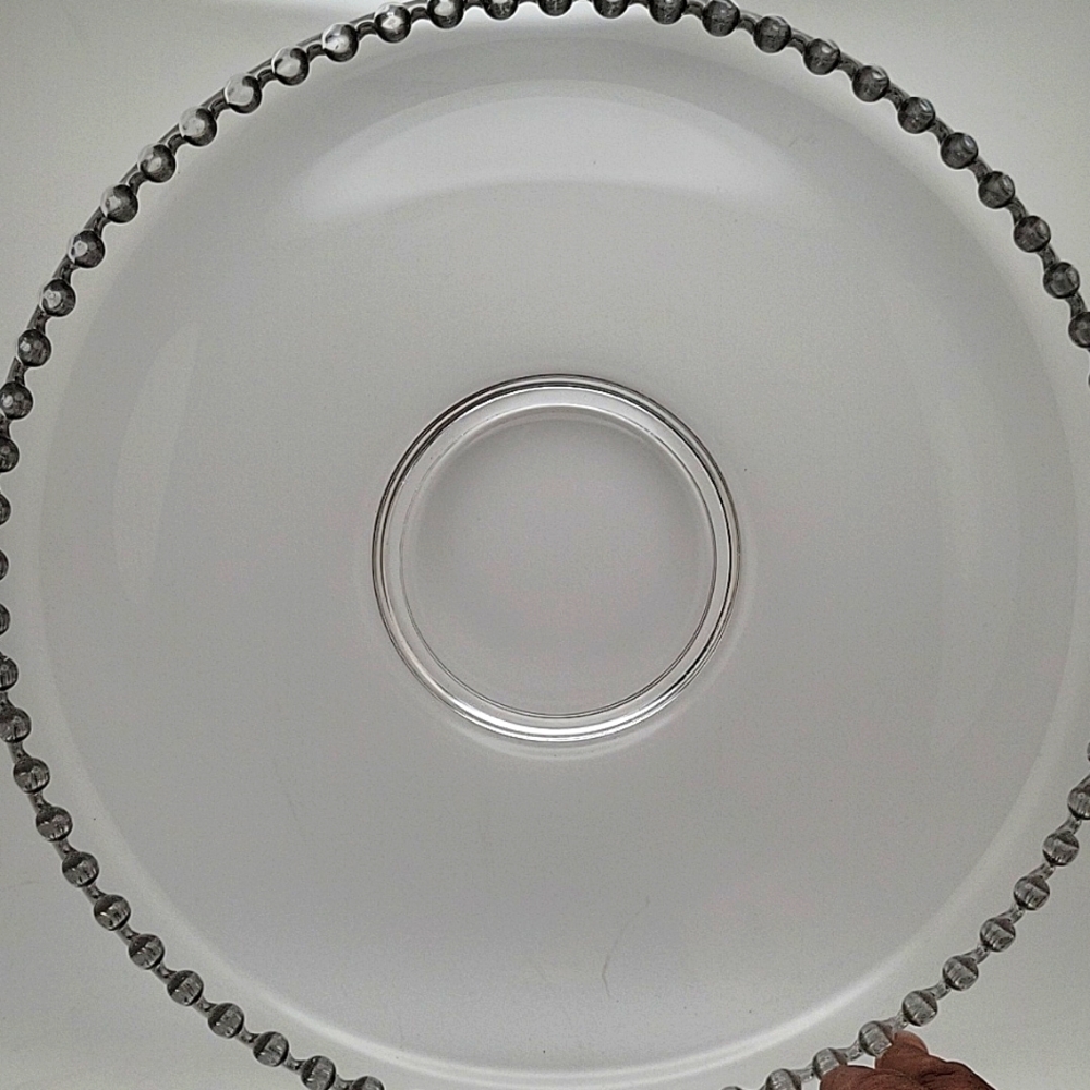 Vtg Candlewick Clear Bead Ball 11" Float Bowl